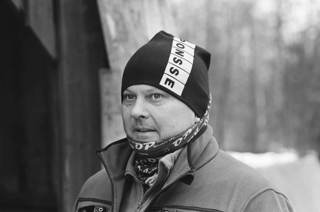 Svartvit bild på jägare